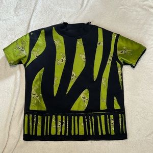 Risto Green Spooky Tree Top Blouse Small